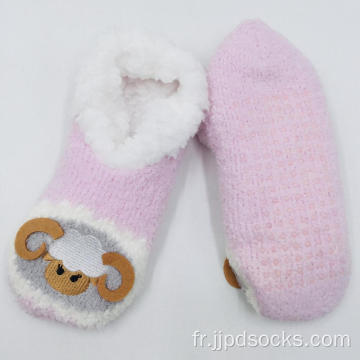 Chaussettes de glissade de mouton rose de mode